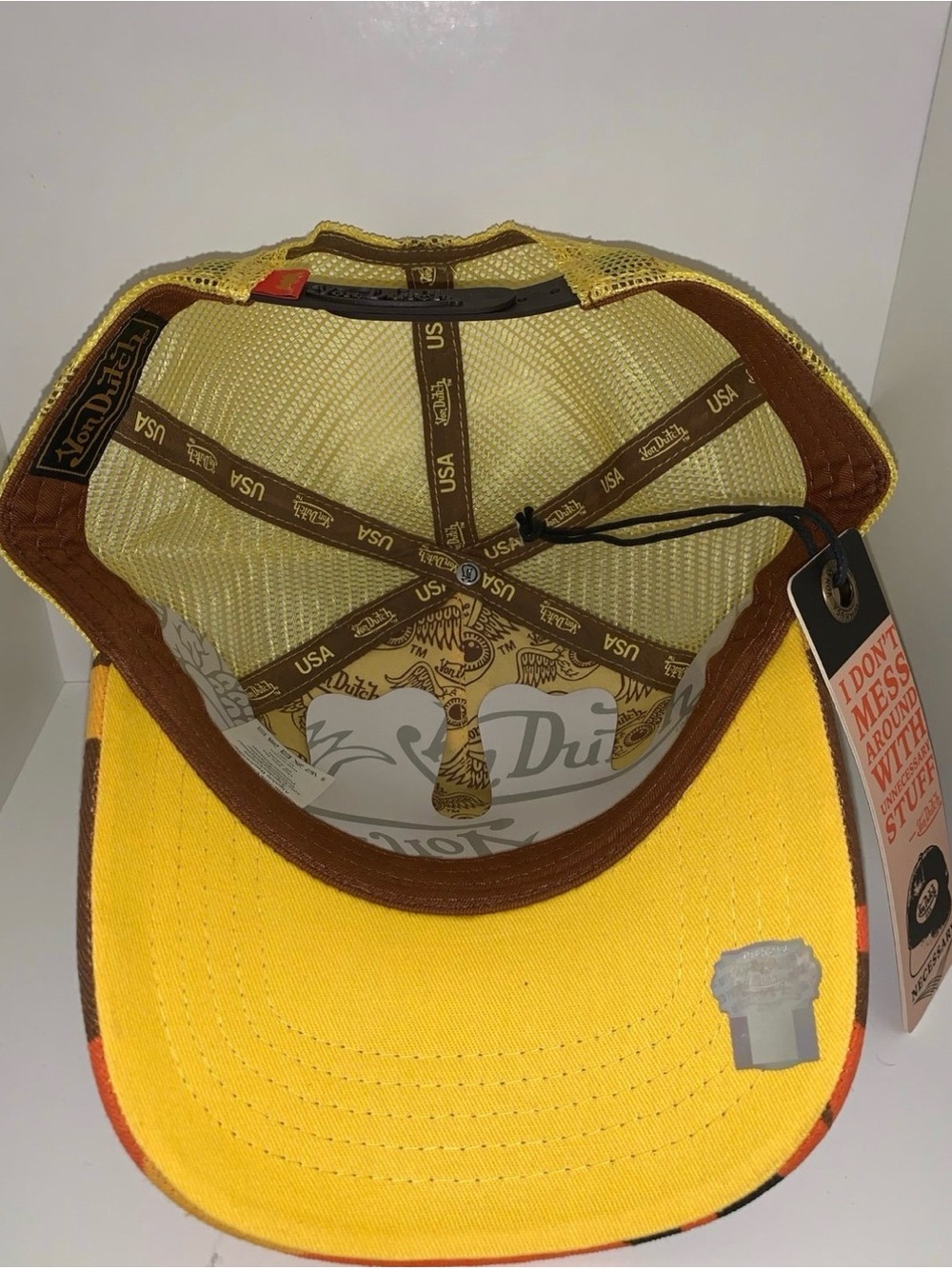 Von Dutch Orange Yellow Camo Trucker Hat - Picture 2 of 2